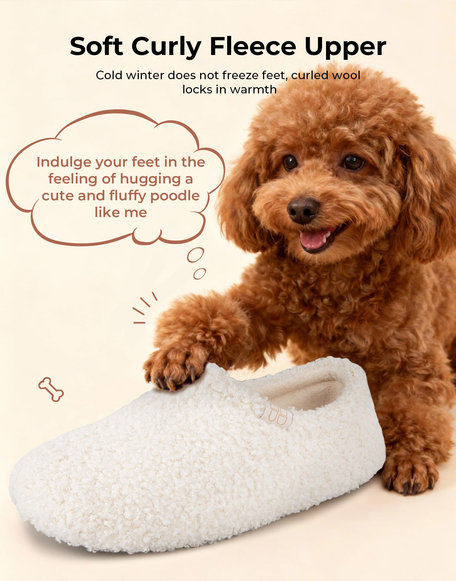 Women's Fuzzy Curly Fur Loafer Slippers