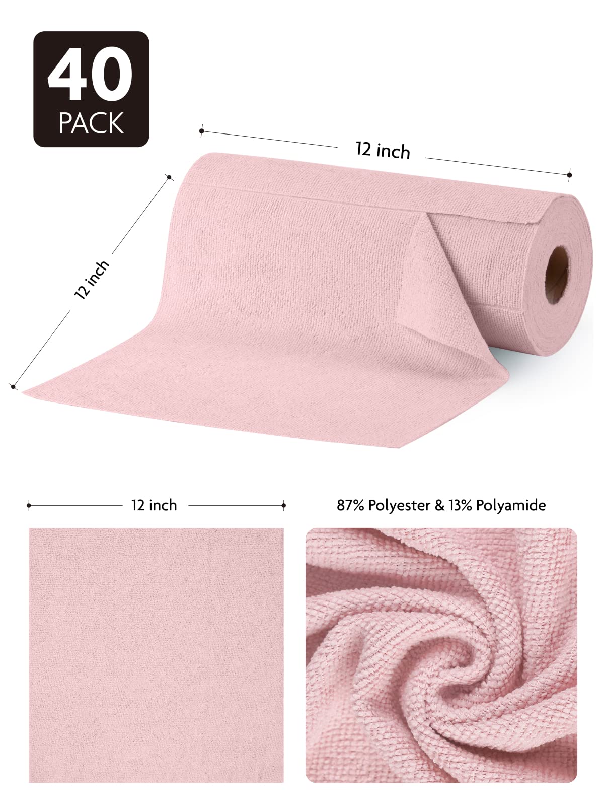 Microfiber Cleaning Cloth Roll (40 Count) - ModHome Supplies