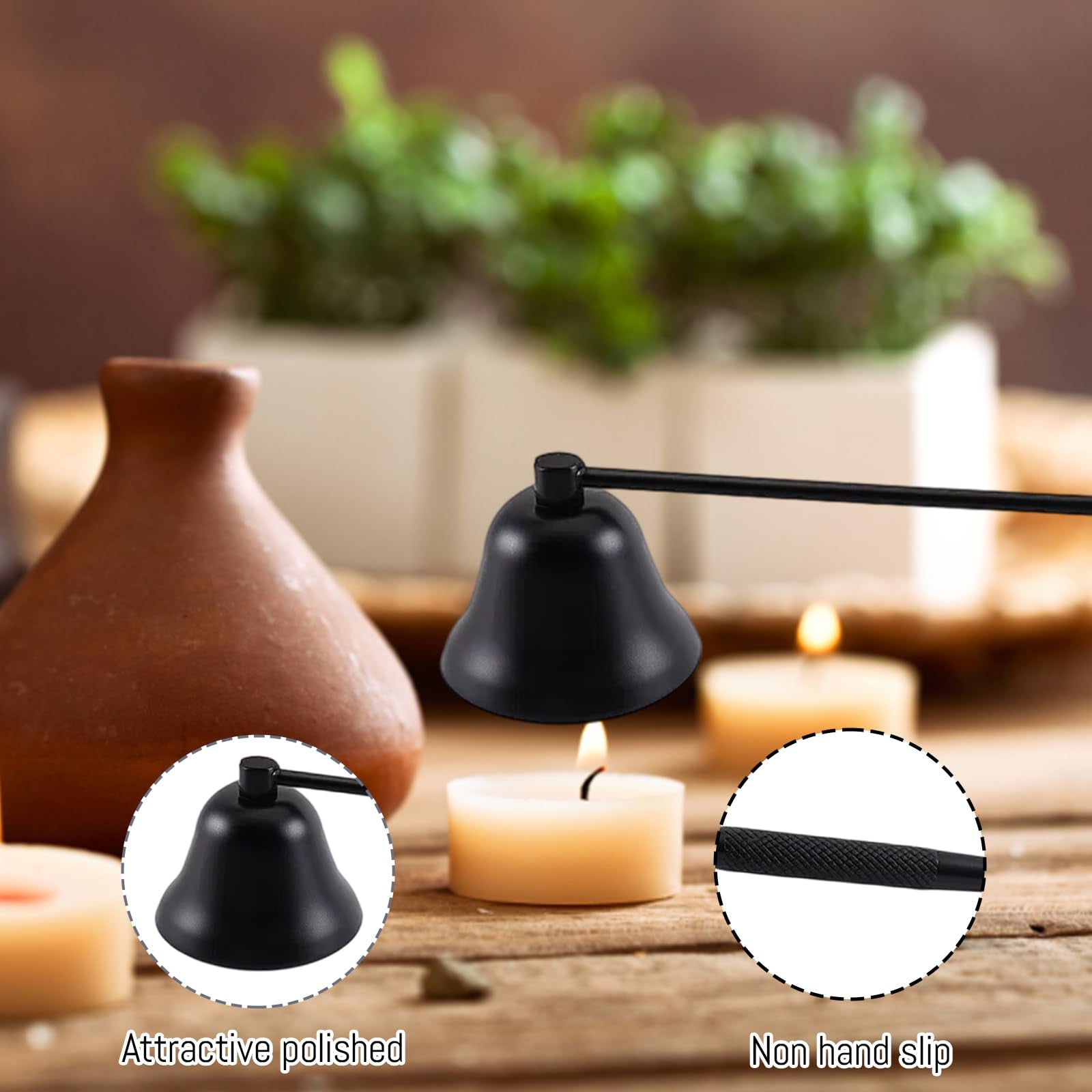 2 Piece Candle Snuffer with Wick Dipper