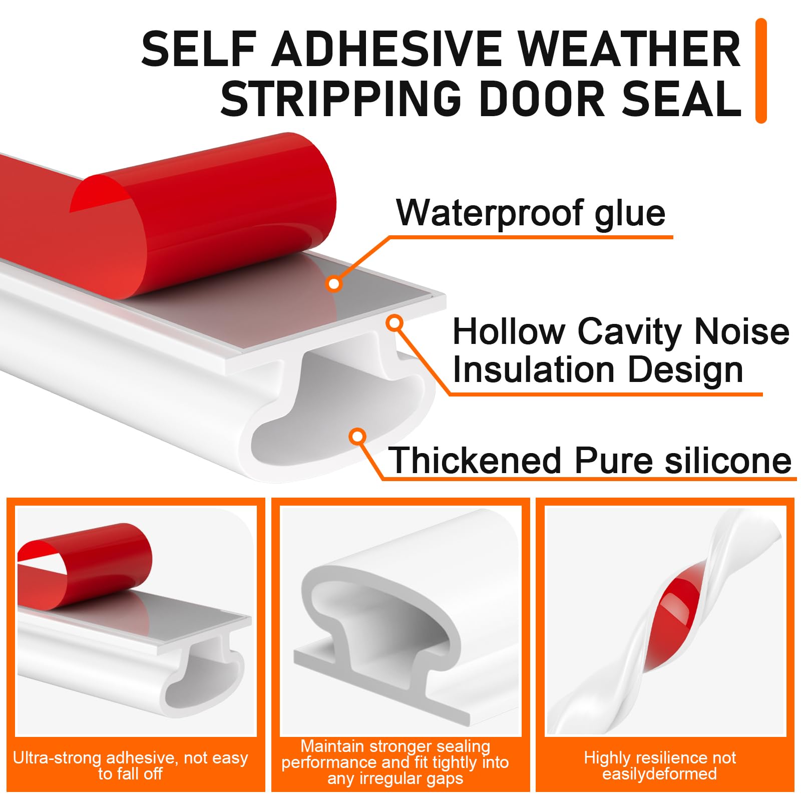 White Rubber Weather Stripping Door Seal Strip