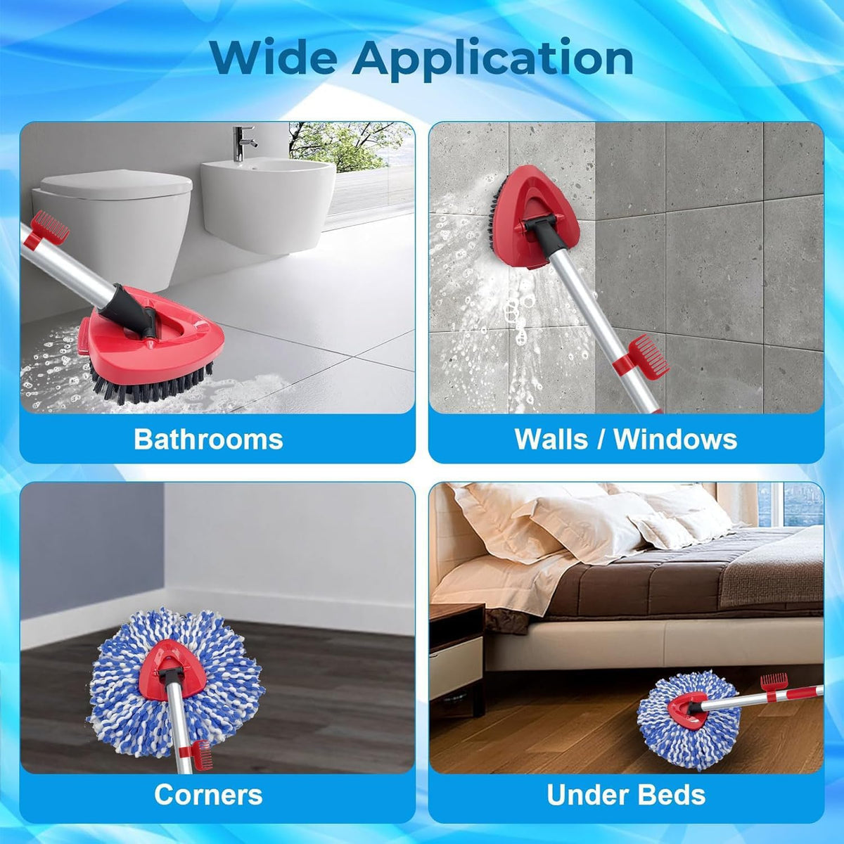 2 Pack Spin Mop Heads Replacement Compatible with O Cedar RinseClean 2 Tank