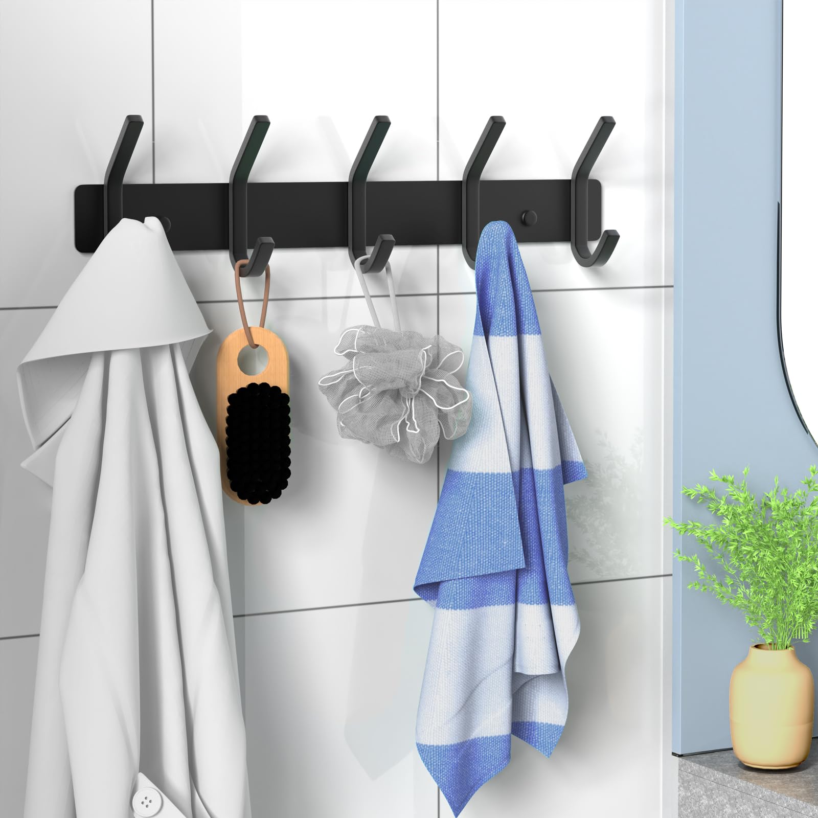 Wall Hooks Heavy Duty Aluminum Towel Hooks for Hanging Coat
