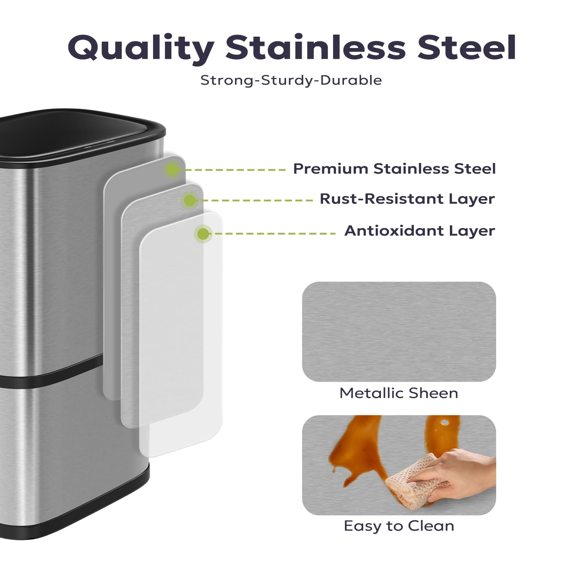 16 Gallon 60L Kitchen Trash Can