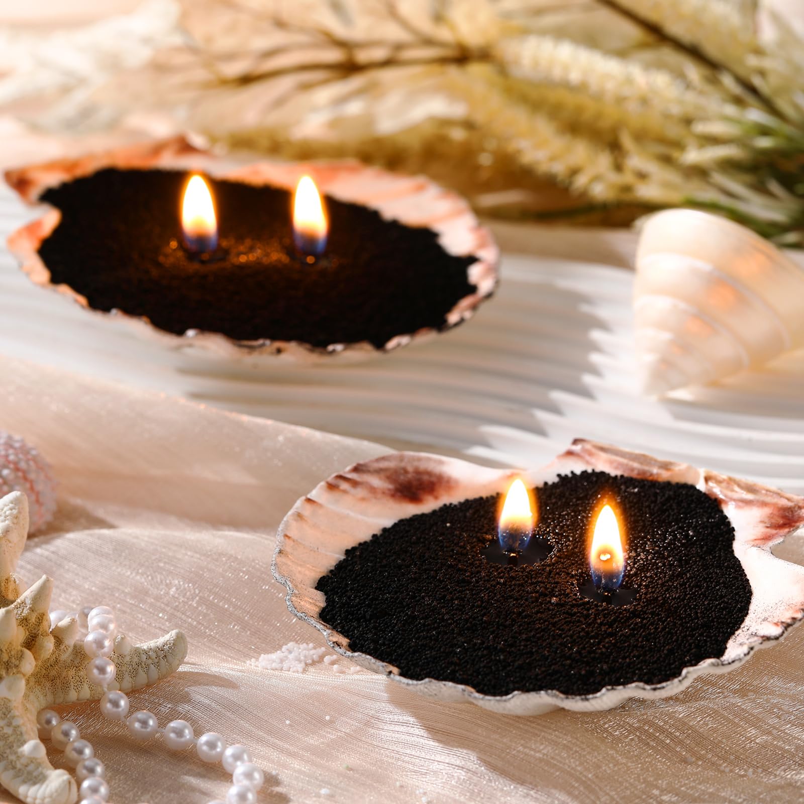 Candle Sand 3.3 lb DIY Pearled Candle Making Kit Included 20 Pcs Wicks and Refillable Beaded Wax Sand Beaded Wax Gift with Wicks Self Extinguish for Home Wedding Party Women (21 Count)