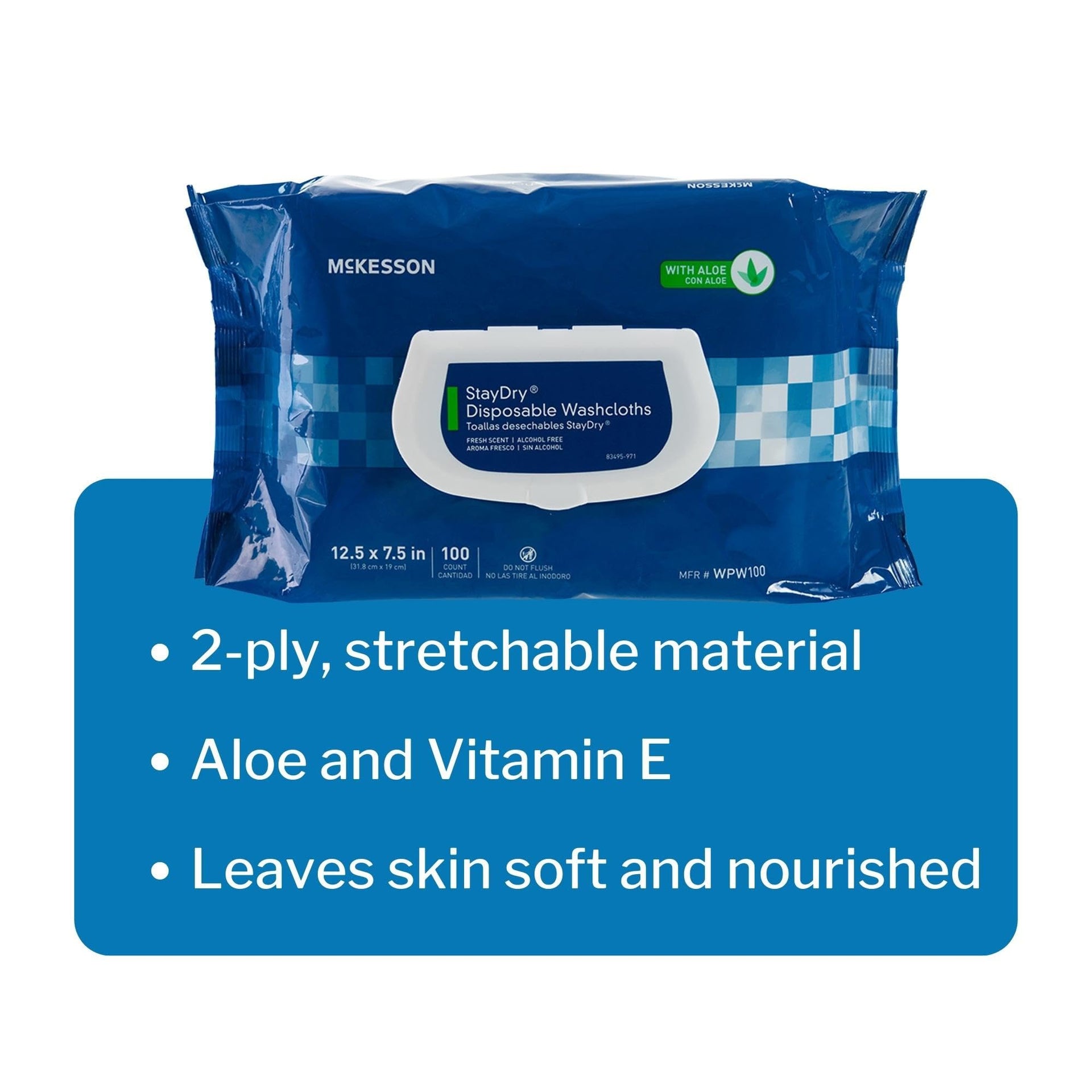 Staydry Disposable Washcloths with Aloe (600 Count)
