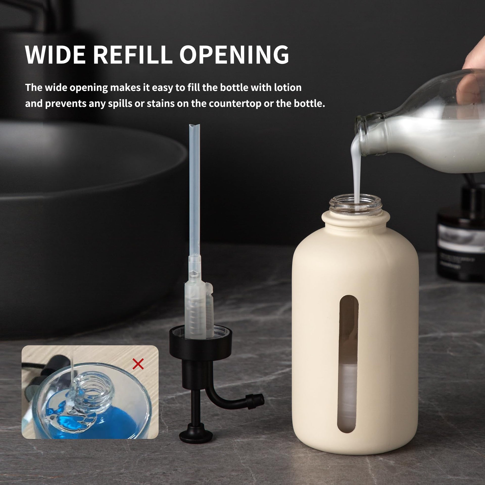 Beige Soap Dispenser