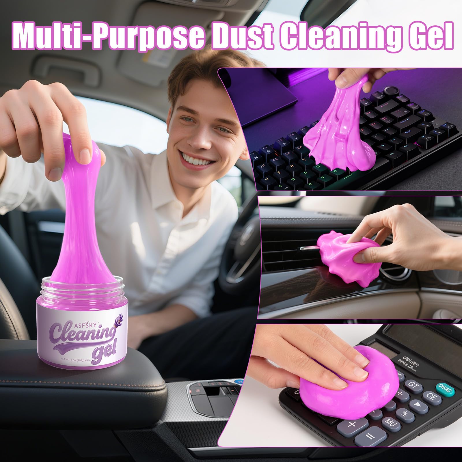 Car Cleaning Gel Cleaning Putty Universal Cleaning Gel Lavender
