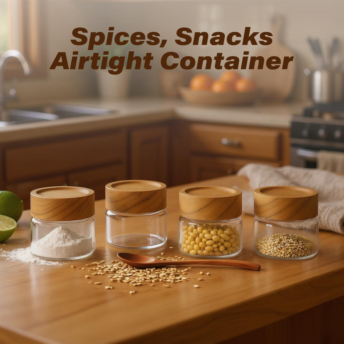 Glass Jars, 6-Pack, 4 Fl Oz (118 ml) (6 Count)