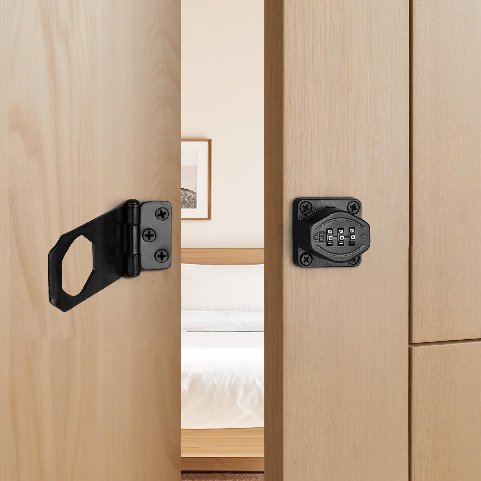 4 inch 180 Degree Hasp Latch with Combination Lock (2 Count)
