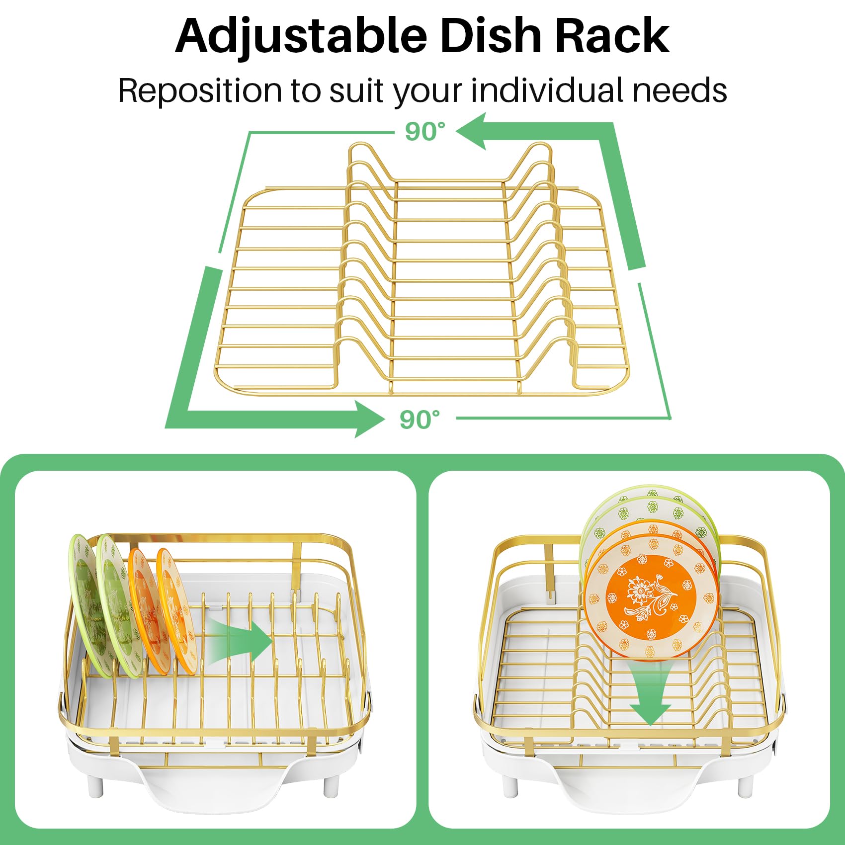 Expandable Dish Drying Rack for Small Kitchen Counter