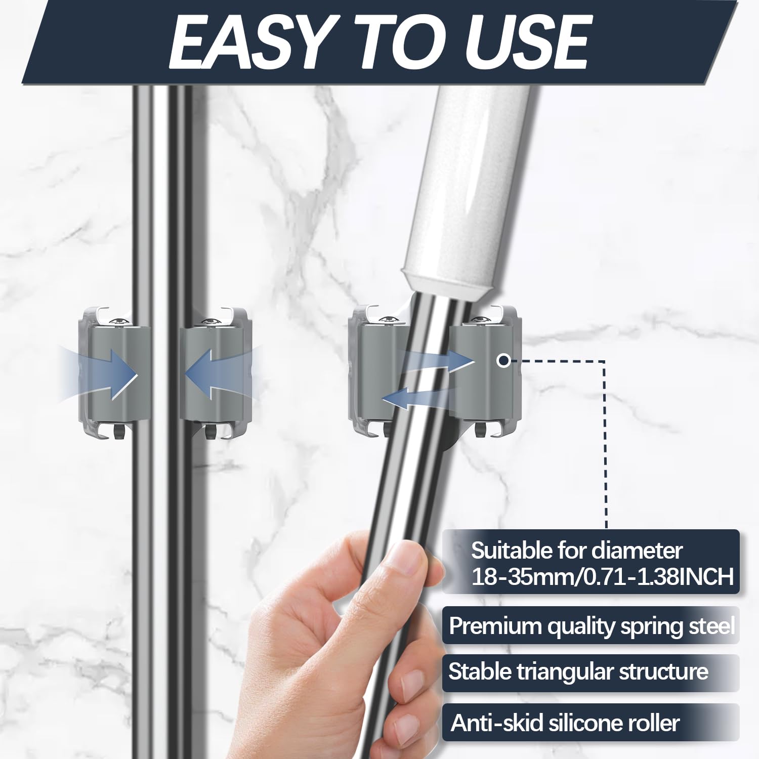 25 Pack Mop and Broom Holder Big Size Hanging 1 KG Extra (25 Count)
