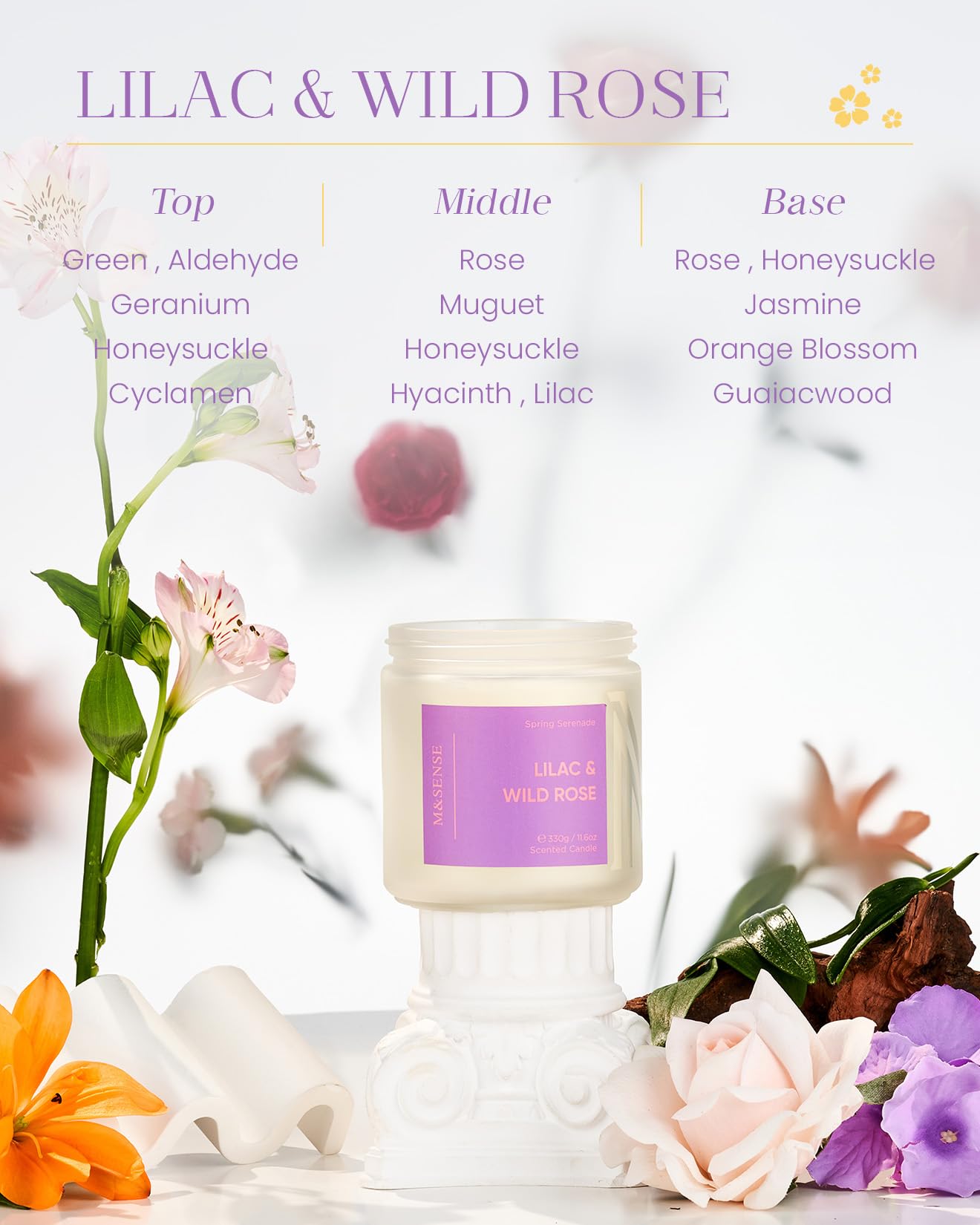 Lilac Wild Rose Scented Candle (11.6 Ounce)