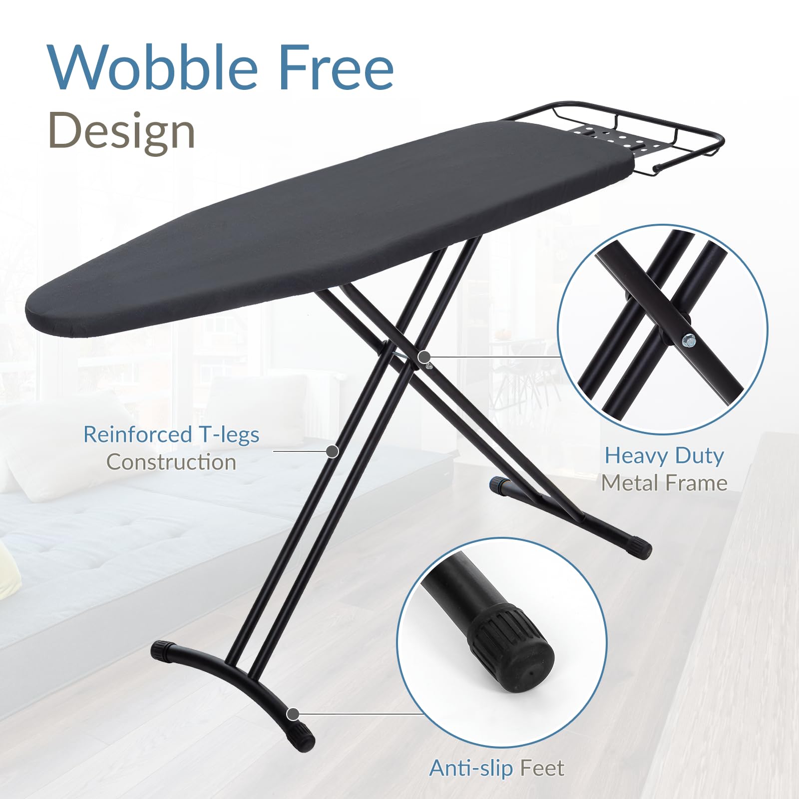 Ironing Board 48"x15" with Iron Rest