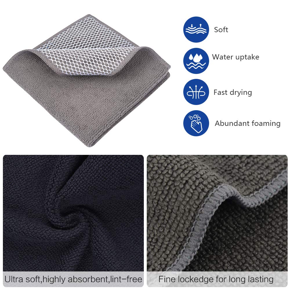 Dish Cloth for Washing Dishes Kitchen Washcloth Cleaning Cloth (10 Count)