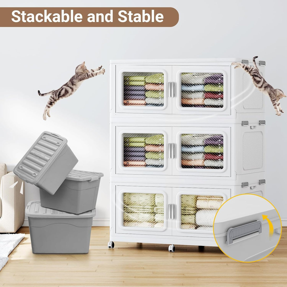 220 Qt Extra Large Stackable Storage Bin with Lid