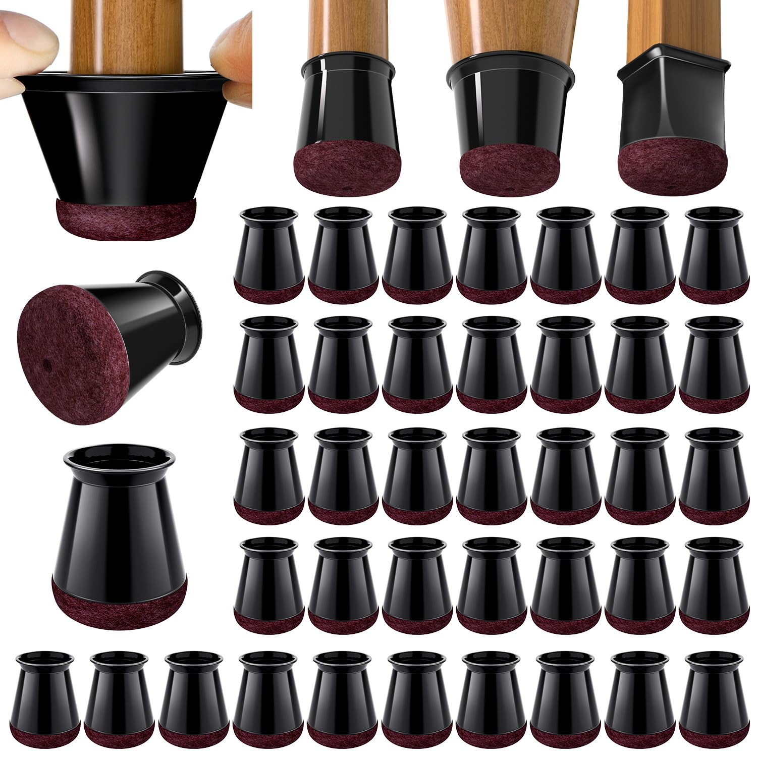 40 Pcs Chair Leg Floor Protectors for Hardwood Floors Anti (40 Count)
