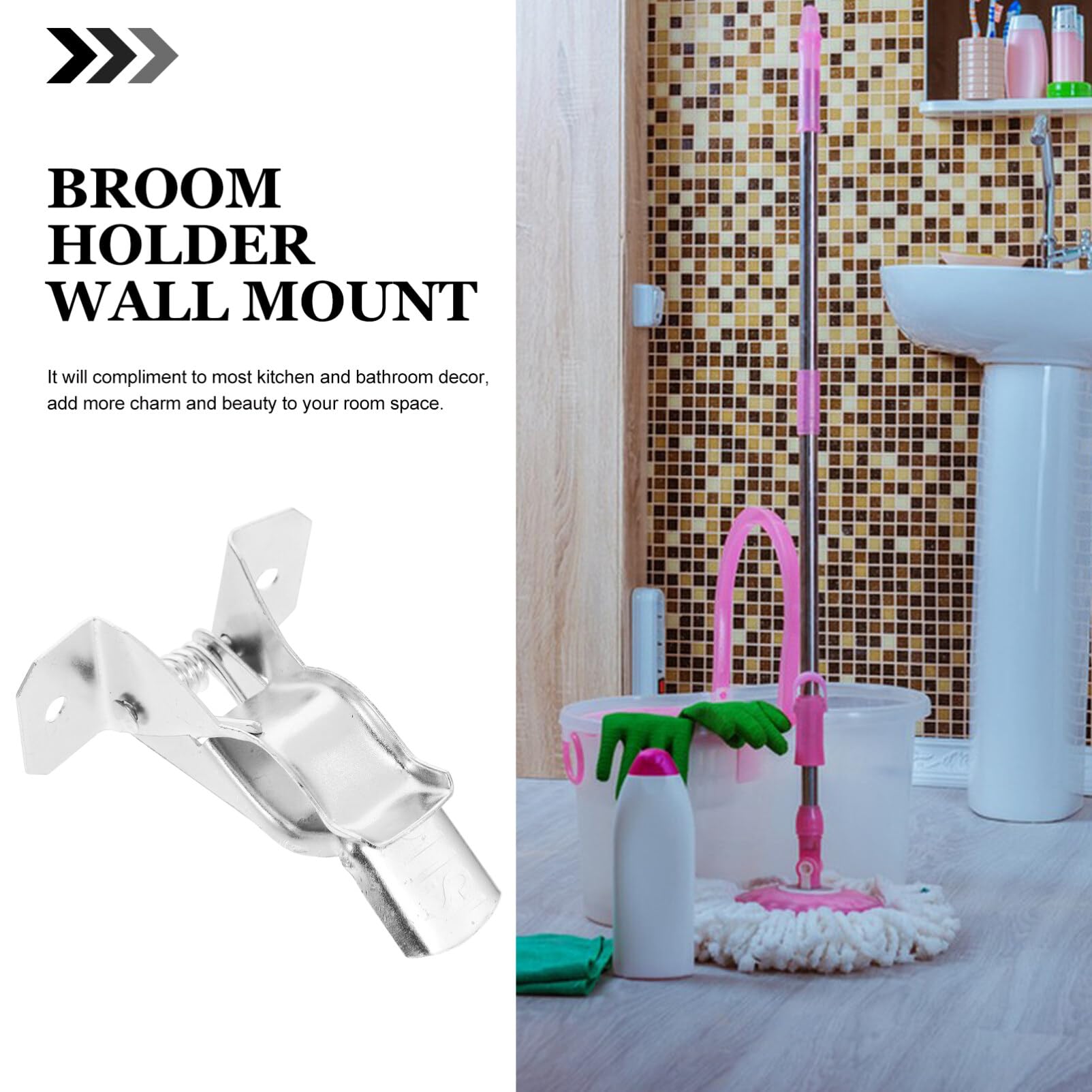 10pcs Wall Mounted Mop and Broom Holder Iron Grippers for Home Organization Space