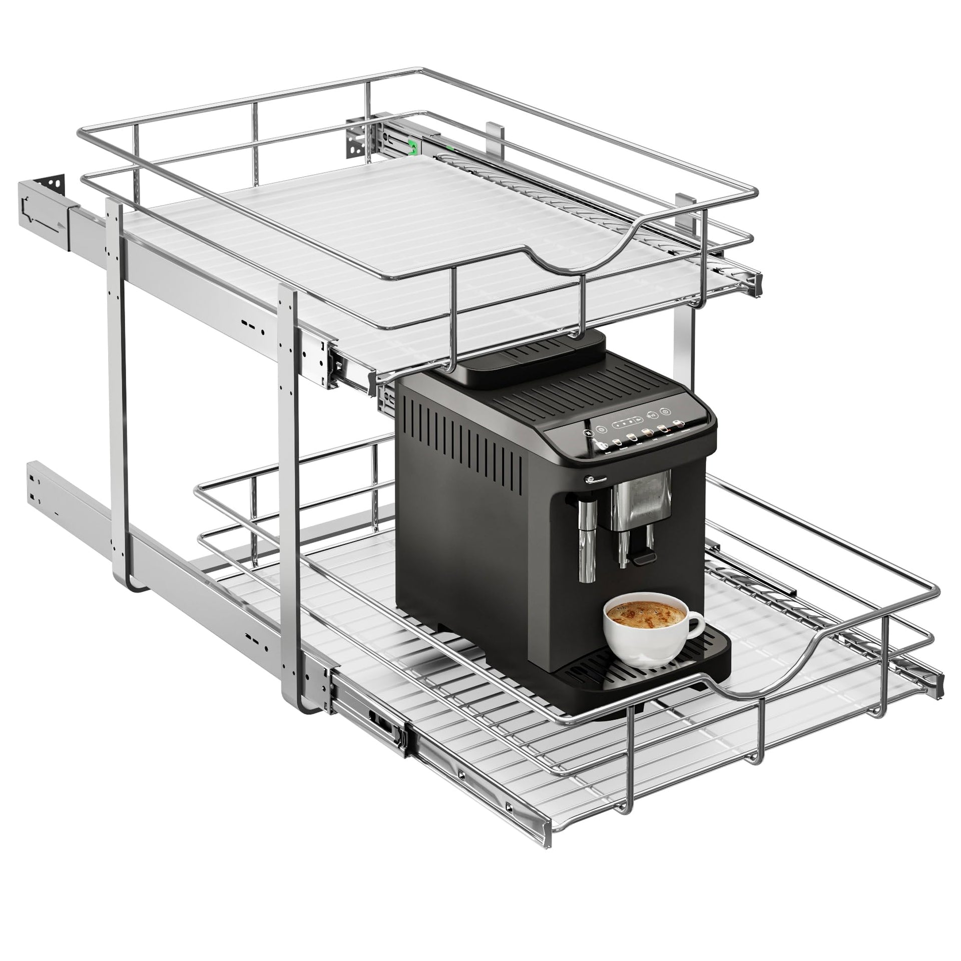2 Tier Kitchen Cabinet Pullout Shelf and Drawer Organizer