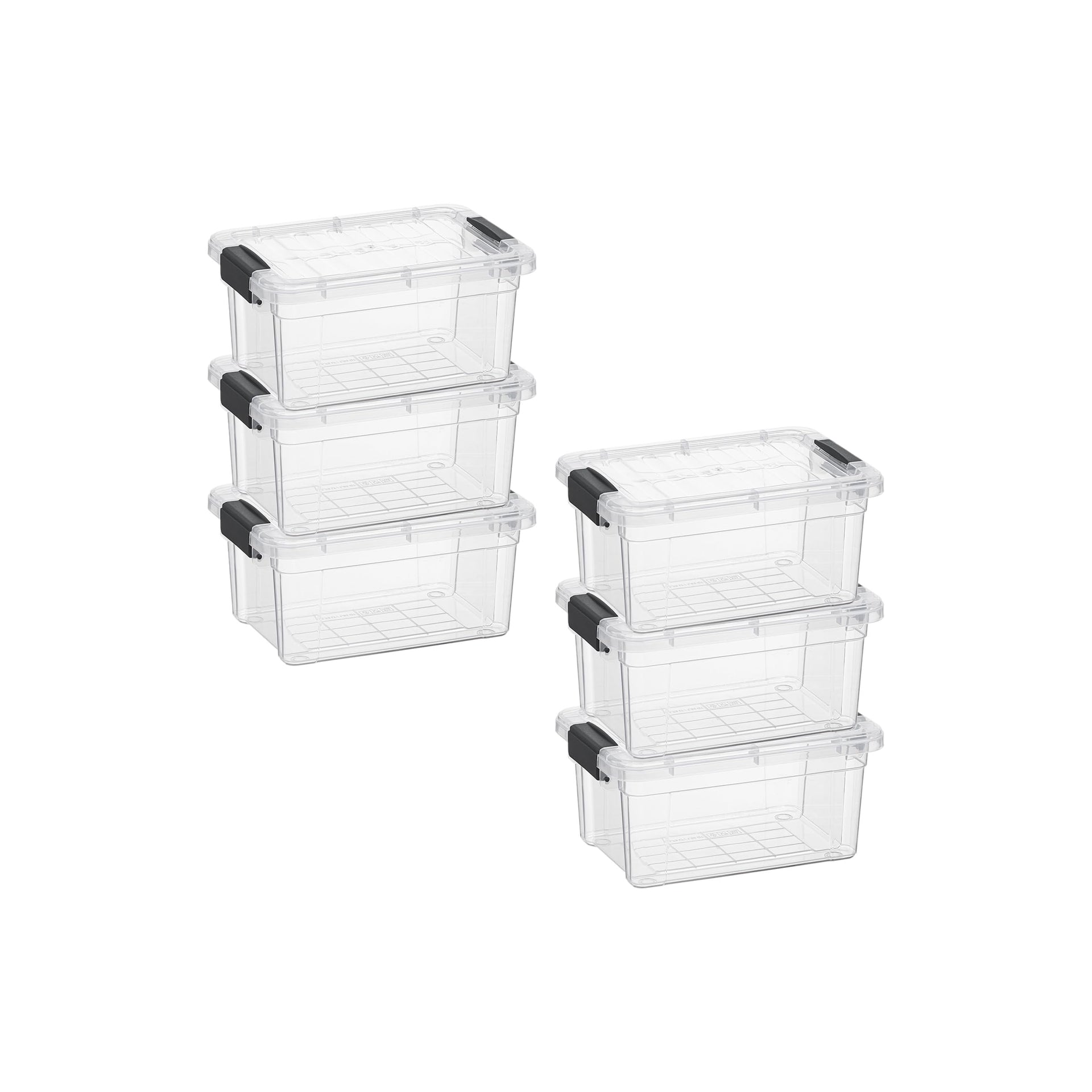 1.05 Quart Mini Clear Plastic Storage Container with Lid (6 Count)