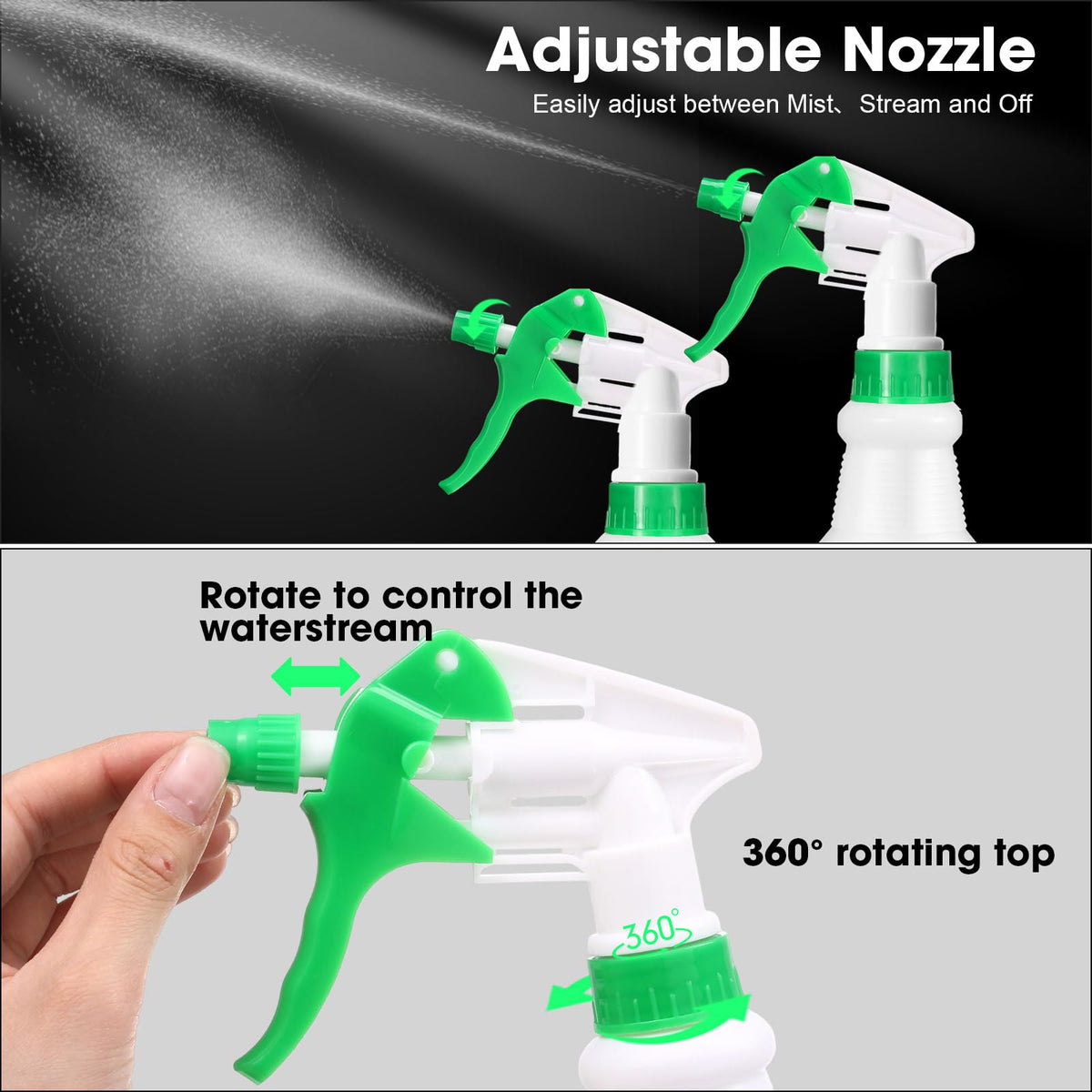 12 Pcs 16 Oz Plastic Spray Bottles
