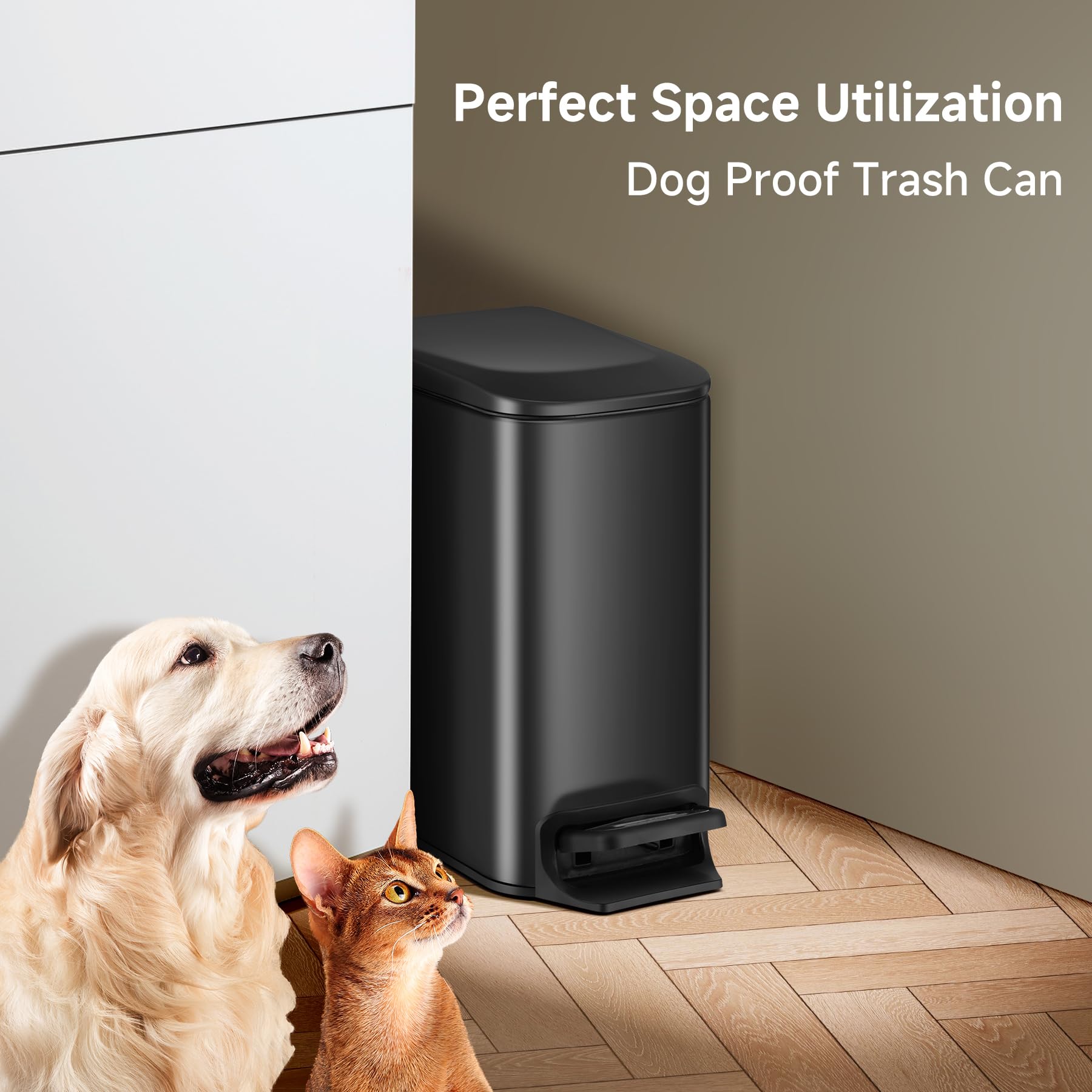 Small Bathroom Trash Can with Lid