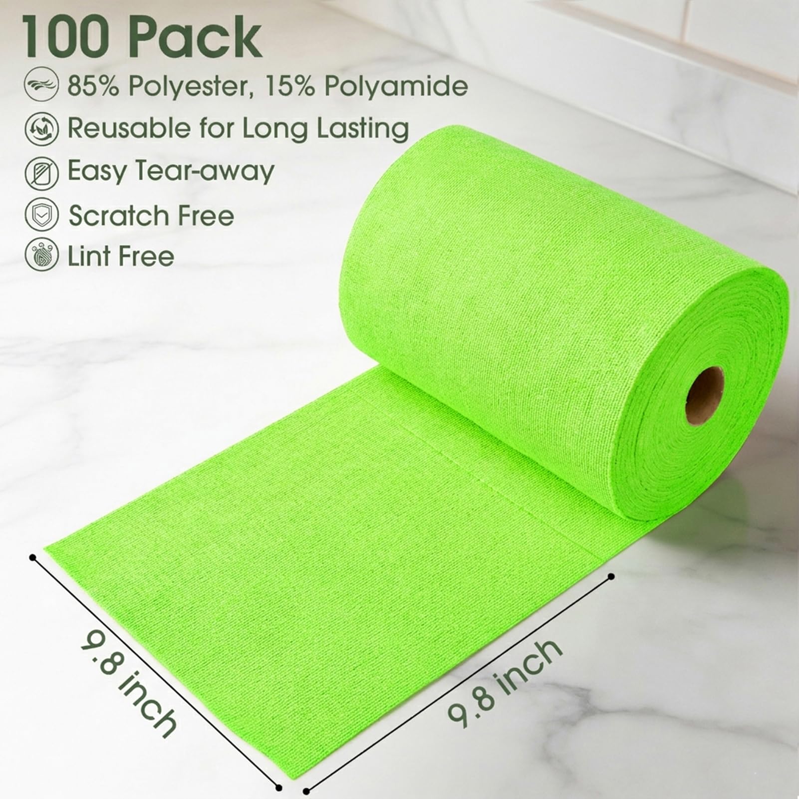 Microfiber Cleaning Cloth Roll (100 Count)