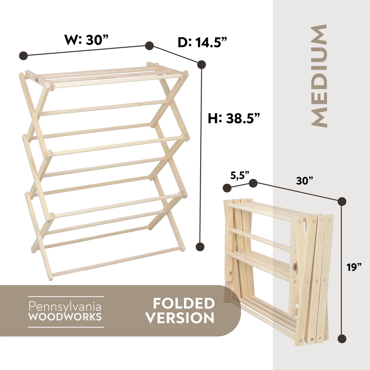 Premium American Maple Clothes Drying Rack