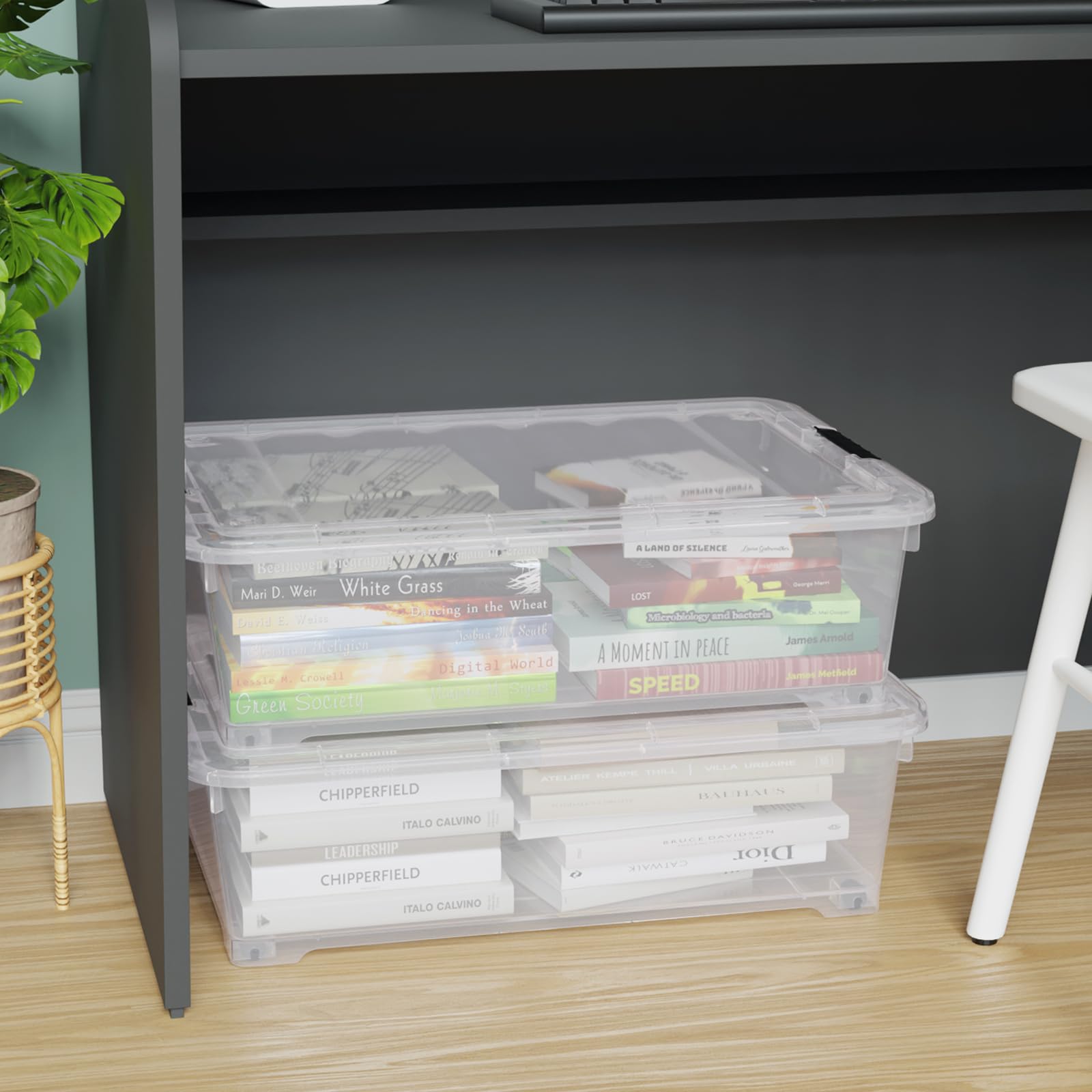 4 Pack Underbed Storage Bins with Lids (3 Count)