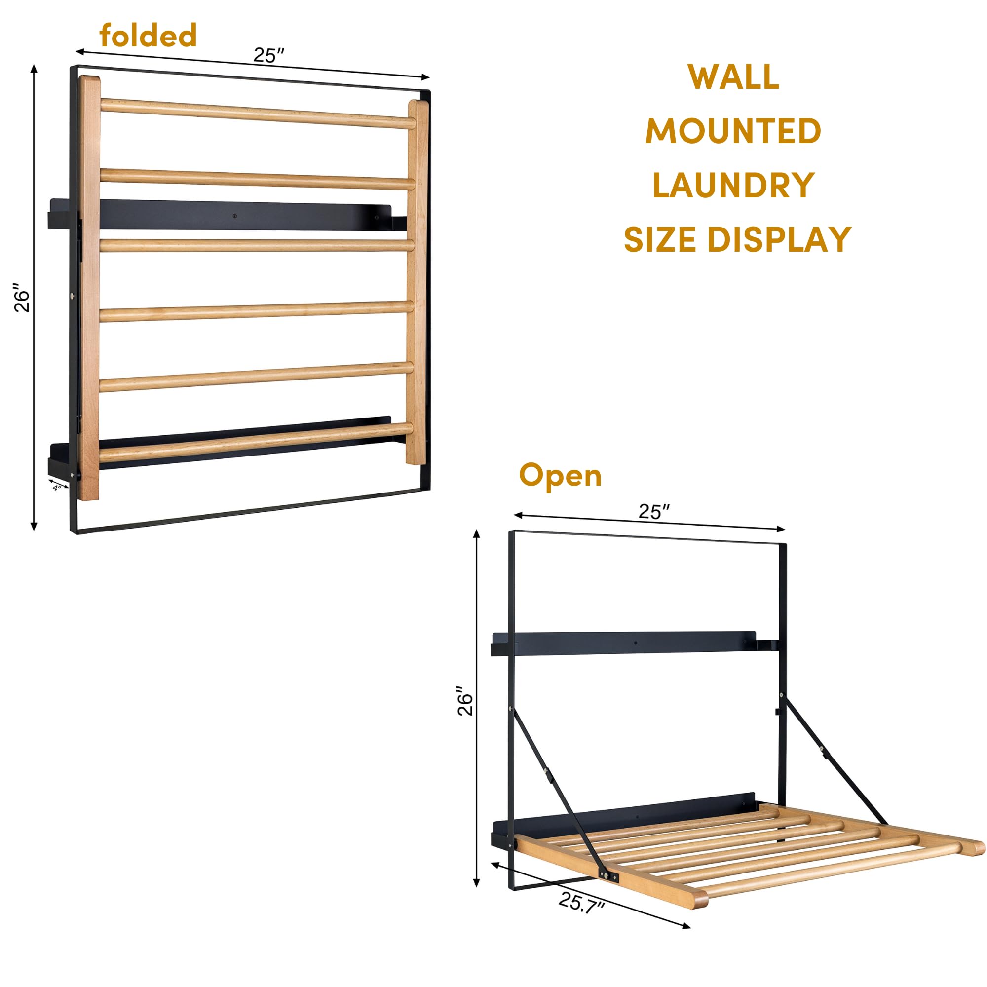 Wall Mounted Clothes Drying Rack Laundry Drying Rack Collapsible