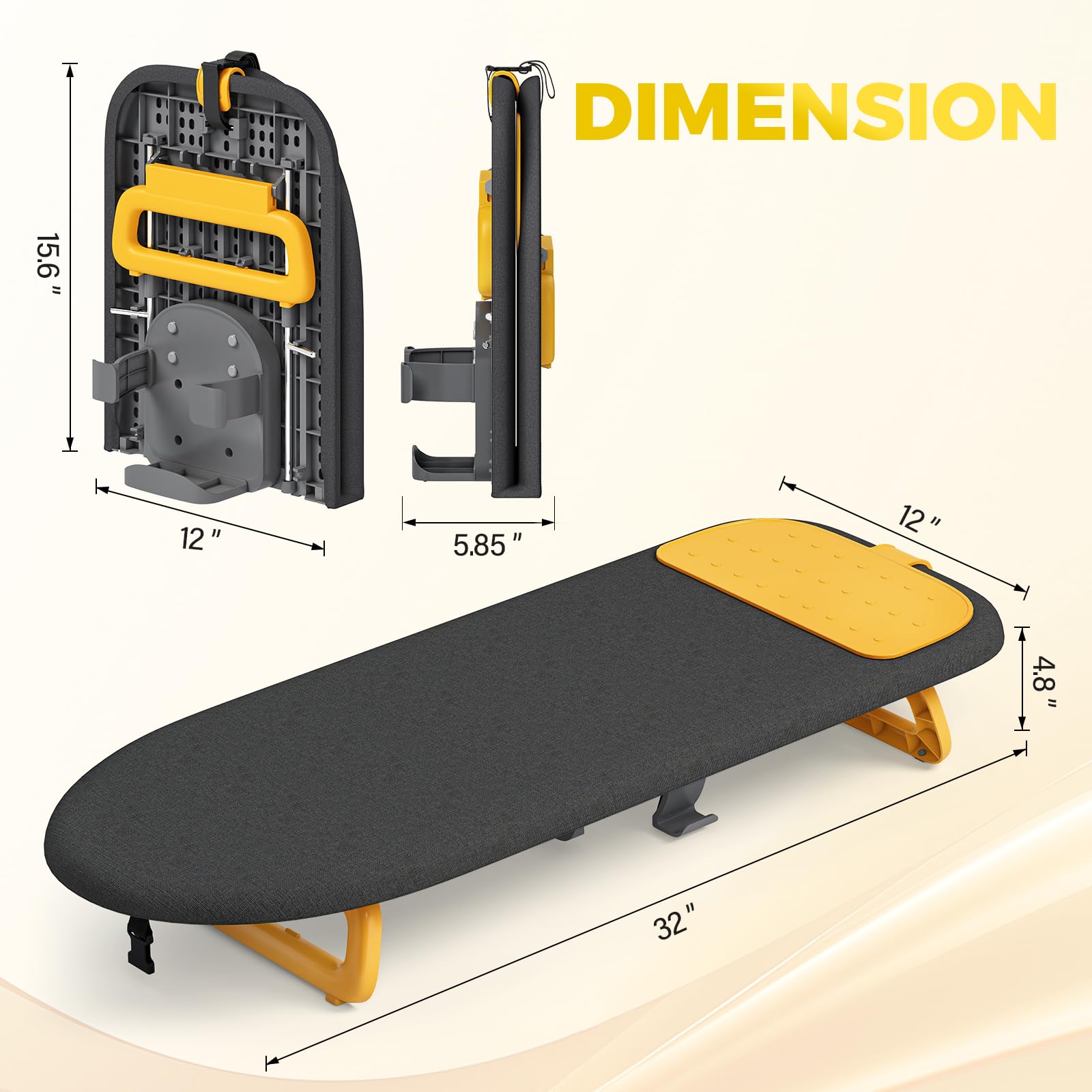 Small Ironing Board with Iron Holder