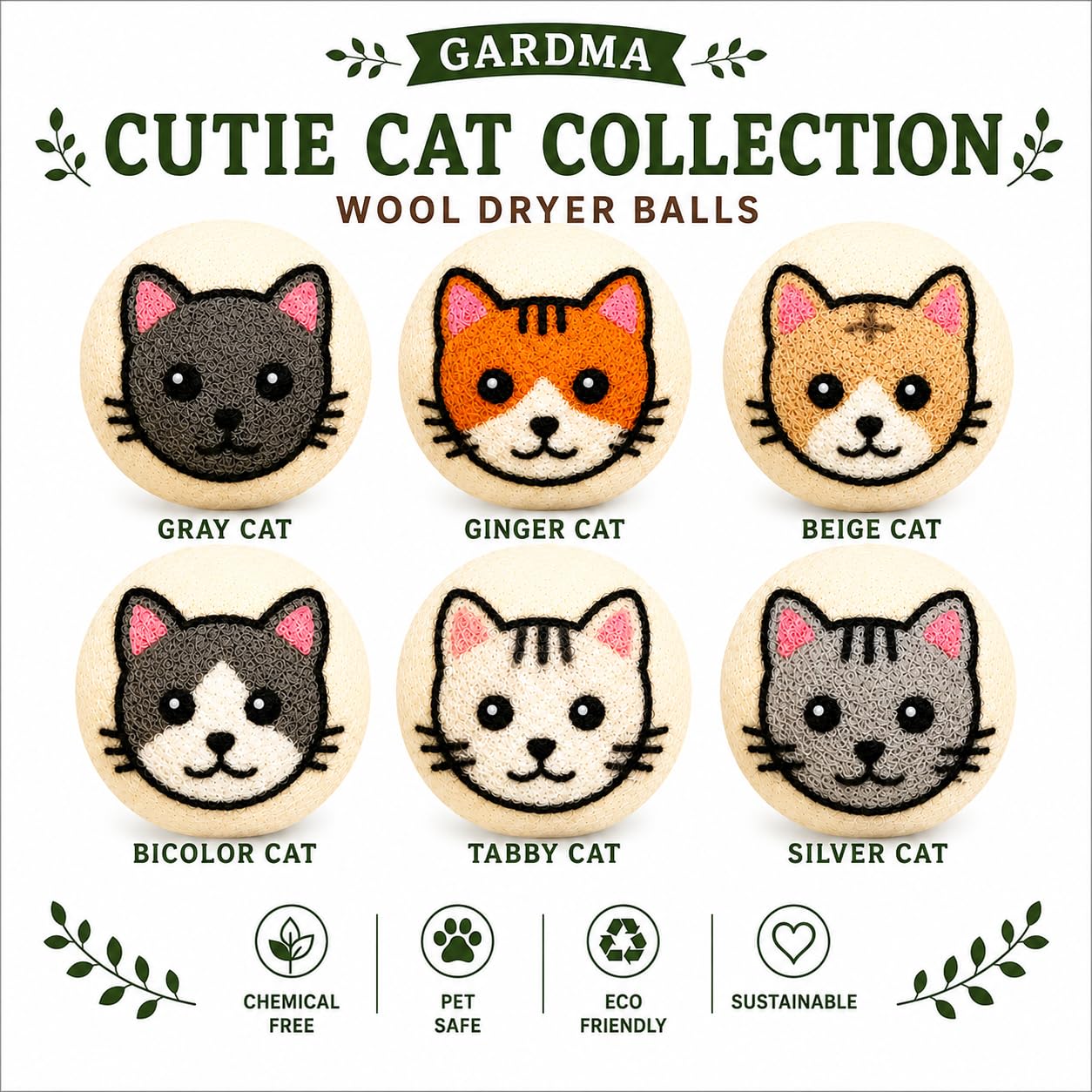 Wool Dryer Balls XL 6 (6 Count)