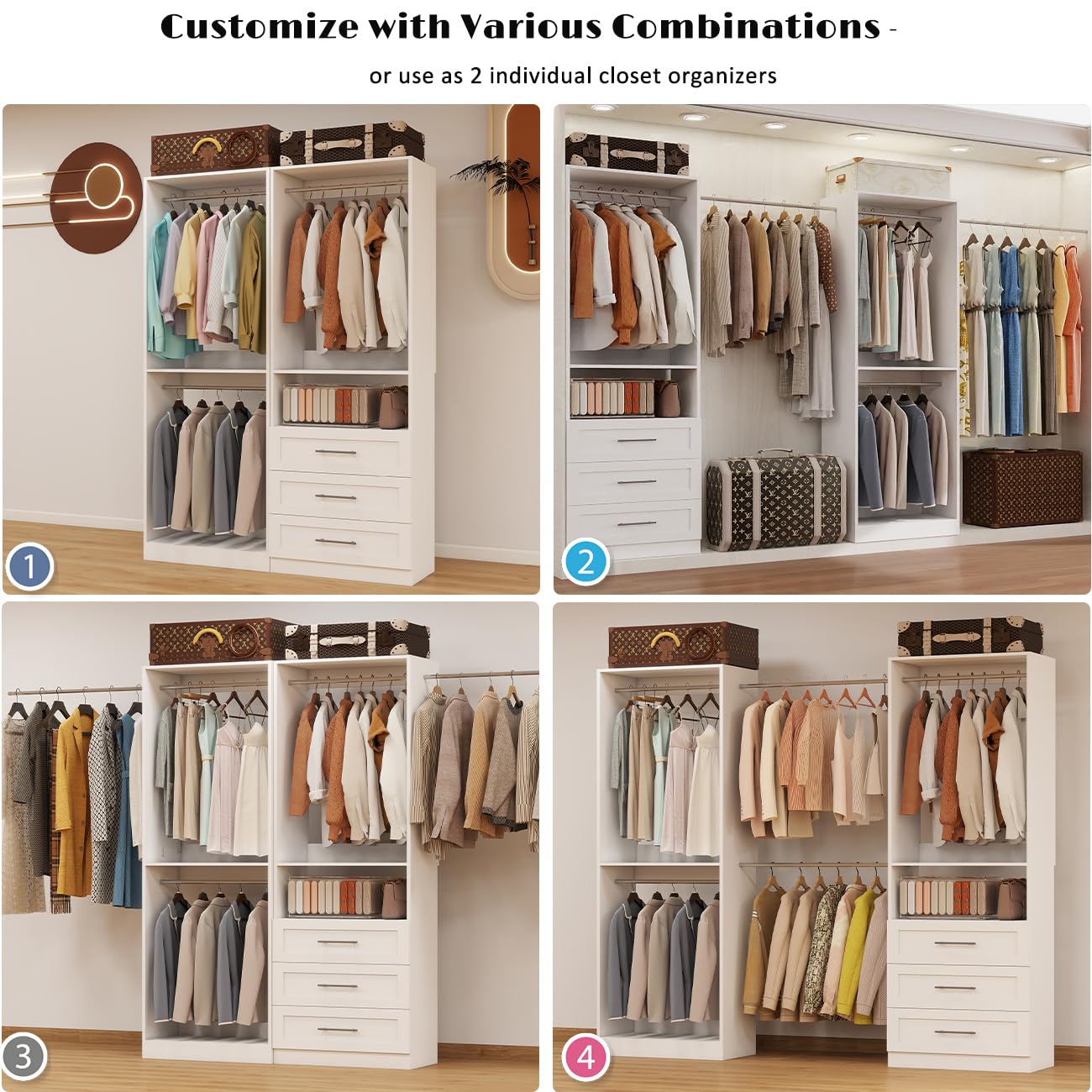 Closet System with 3 Drawers