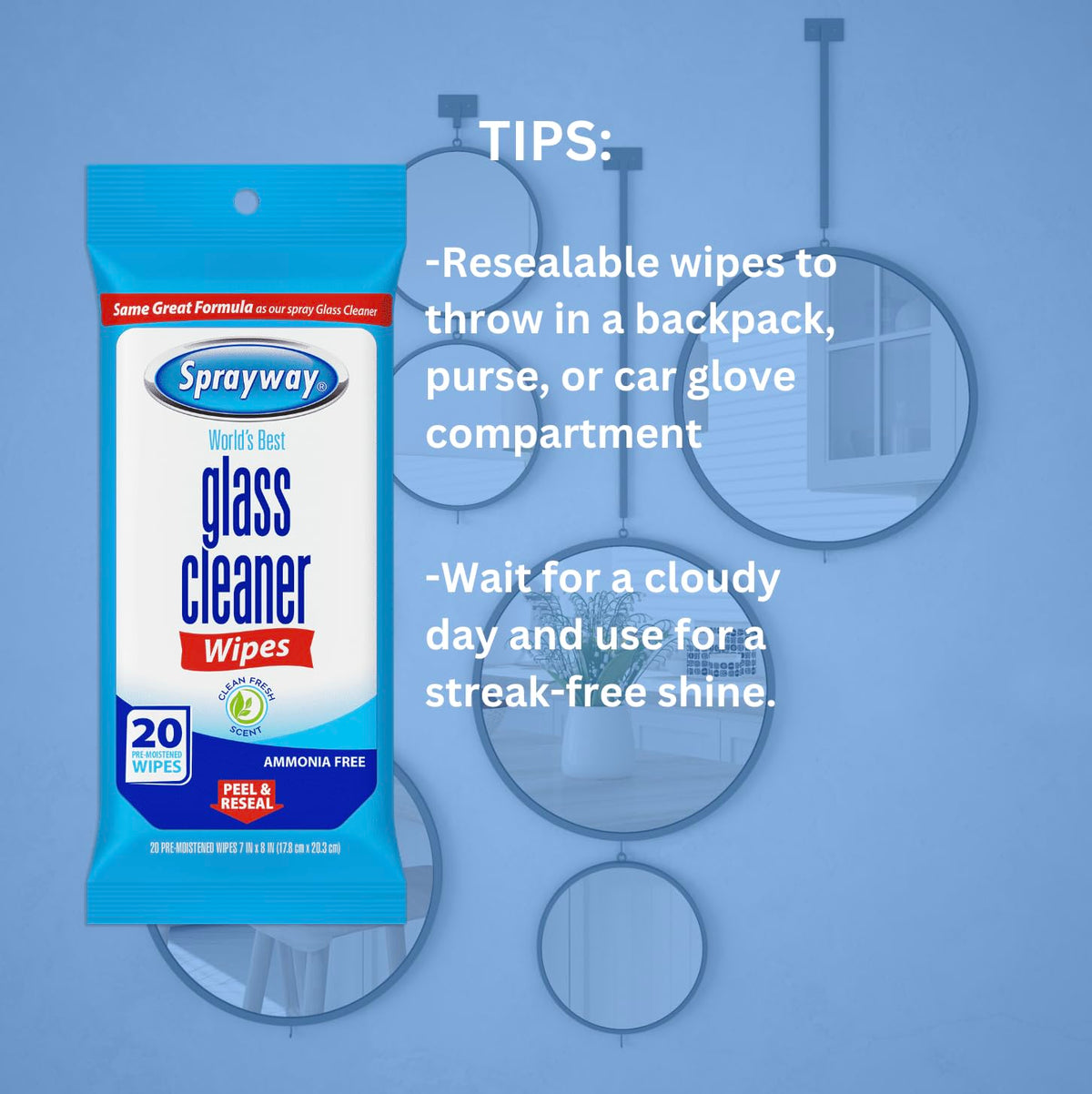 Glass Cleaner Wipes (20 Count) - ModHome Supplies