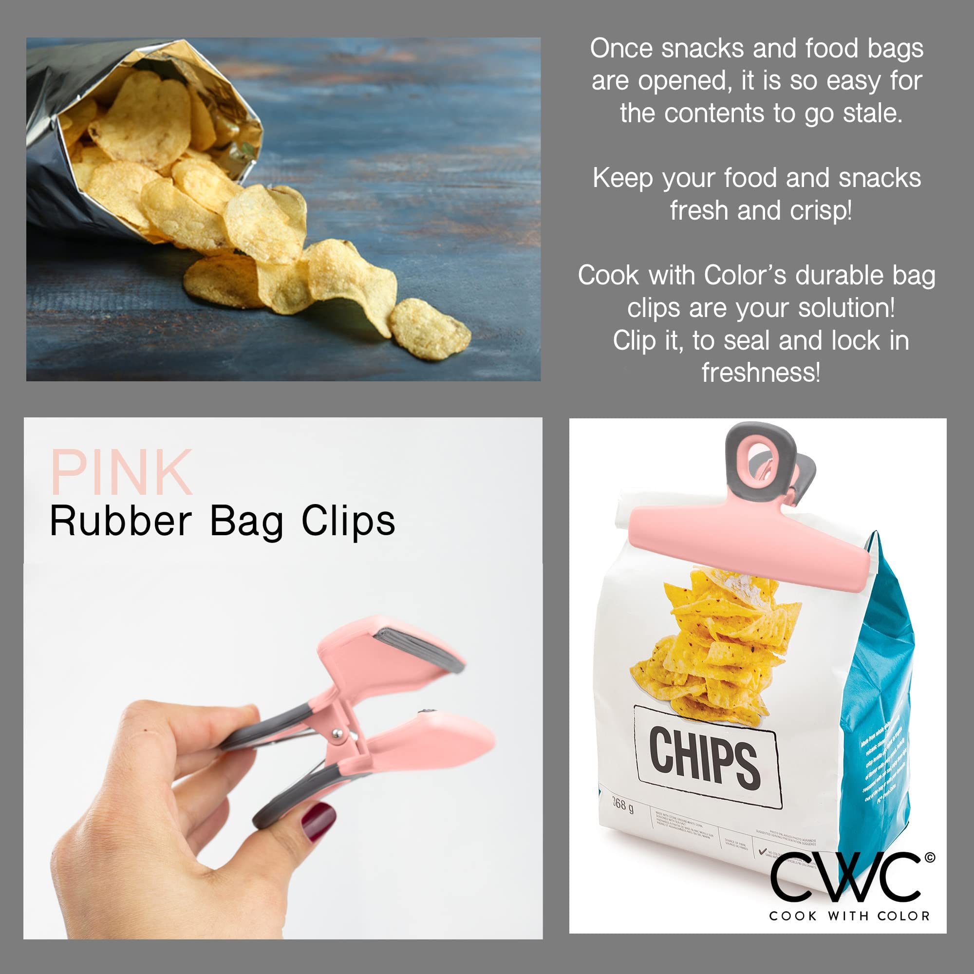 Food Clips Wide Heavy Duty Chip Clips (8 Count)