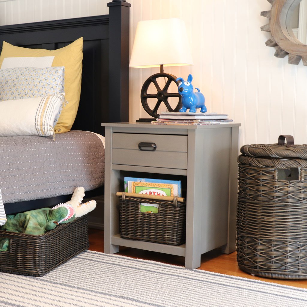 Deep Pole Handle Wicker Storage Basket