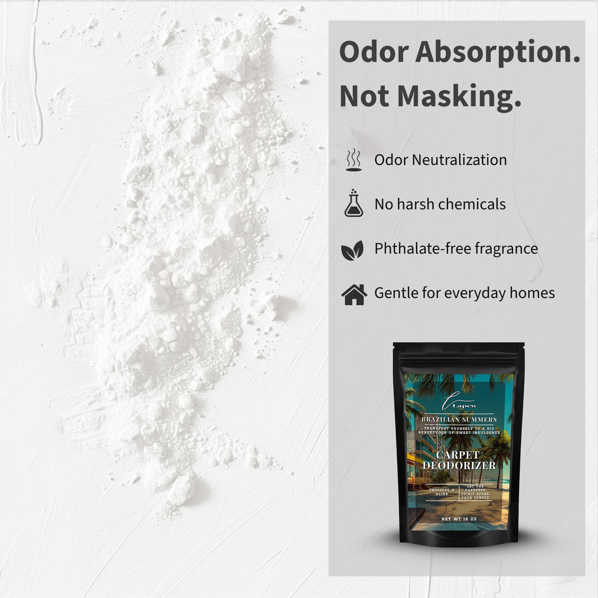 Brazilian Summers Carpet Deodorizer Powder (16 Ounce)