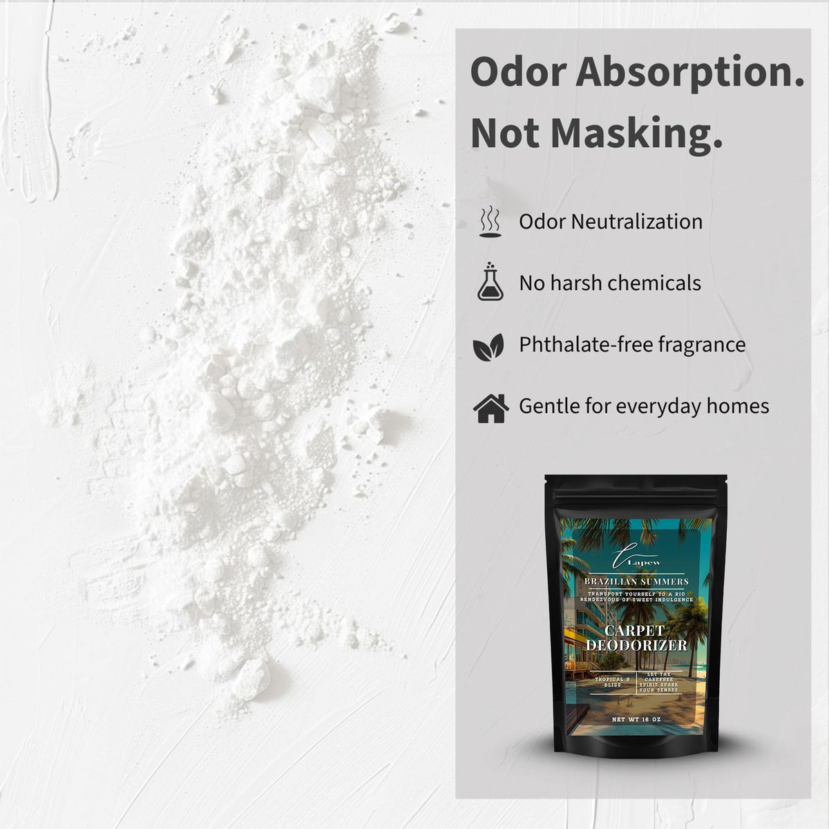 Brazilian Summers Carpet Deodorizer Powder (16 Ounce)