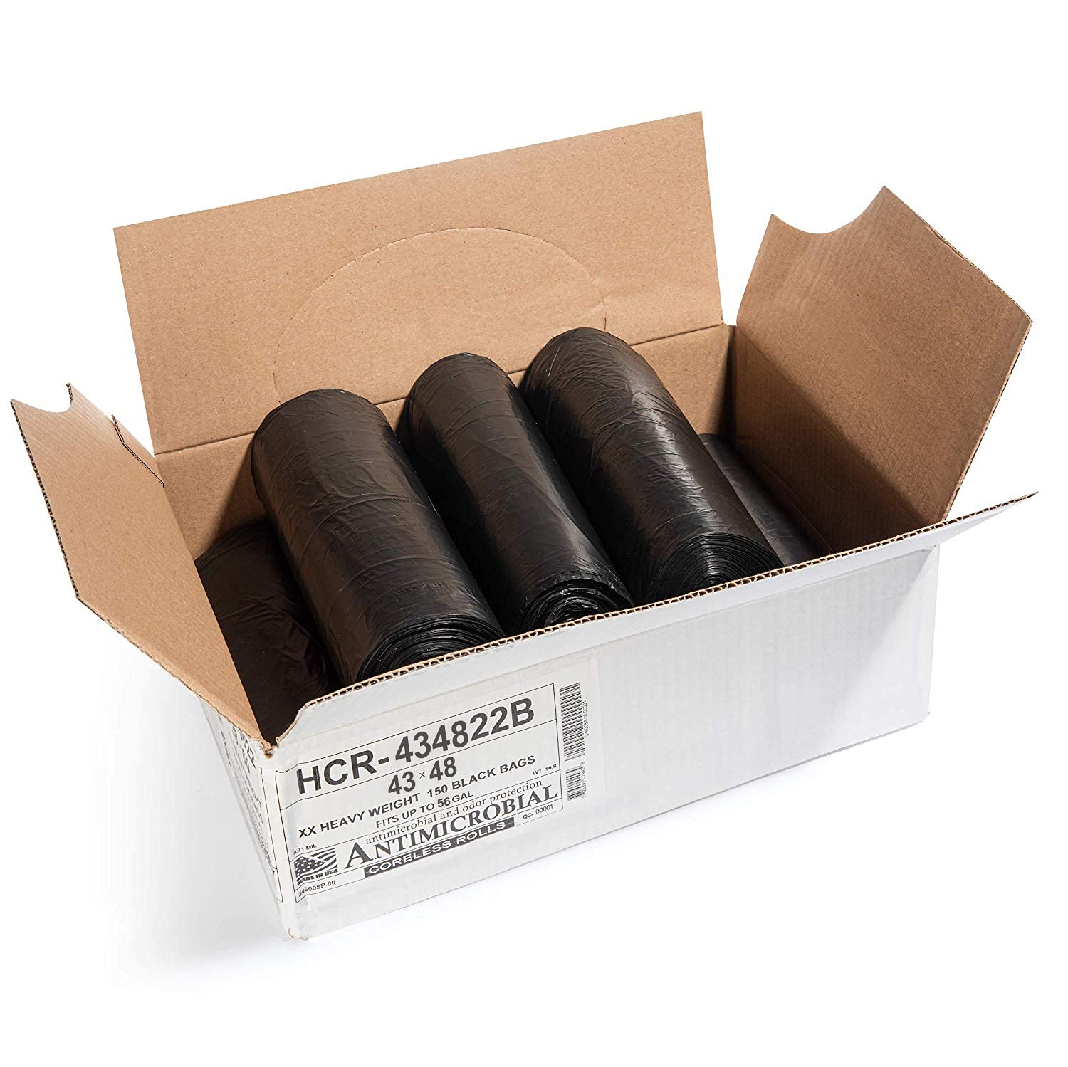 56 Gal Black Trash Bags (150 Count)