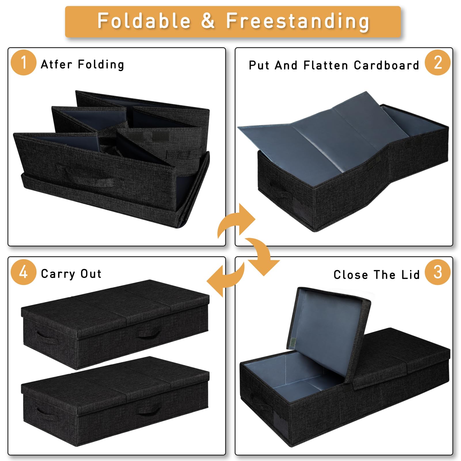 6 in Tall Under Bed Storage Containers with Lid