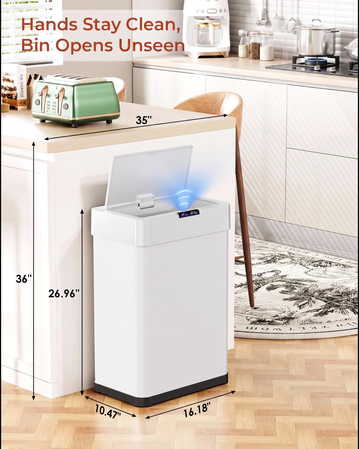16 Gallon Motion Sensor Trash Can