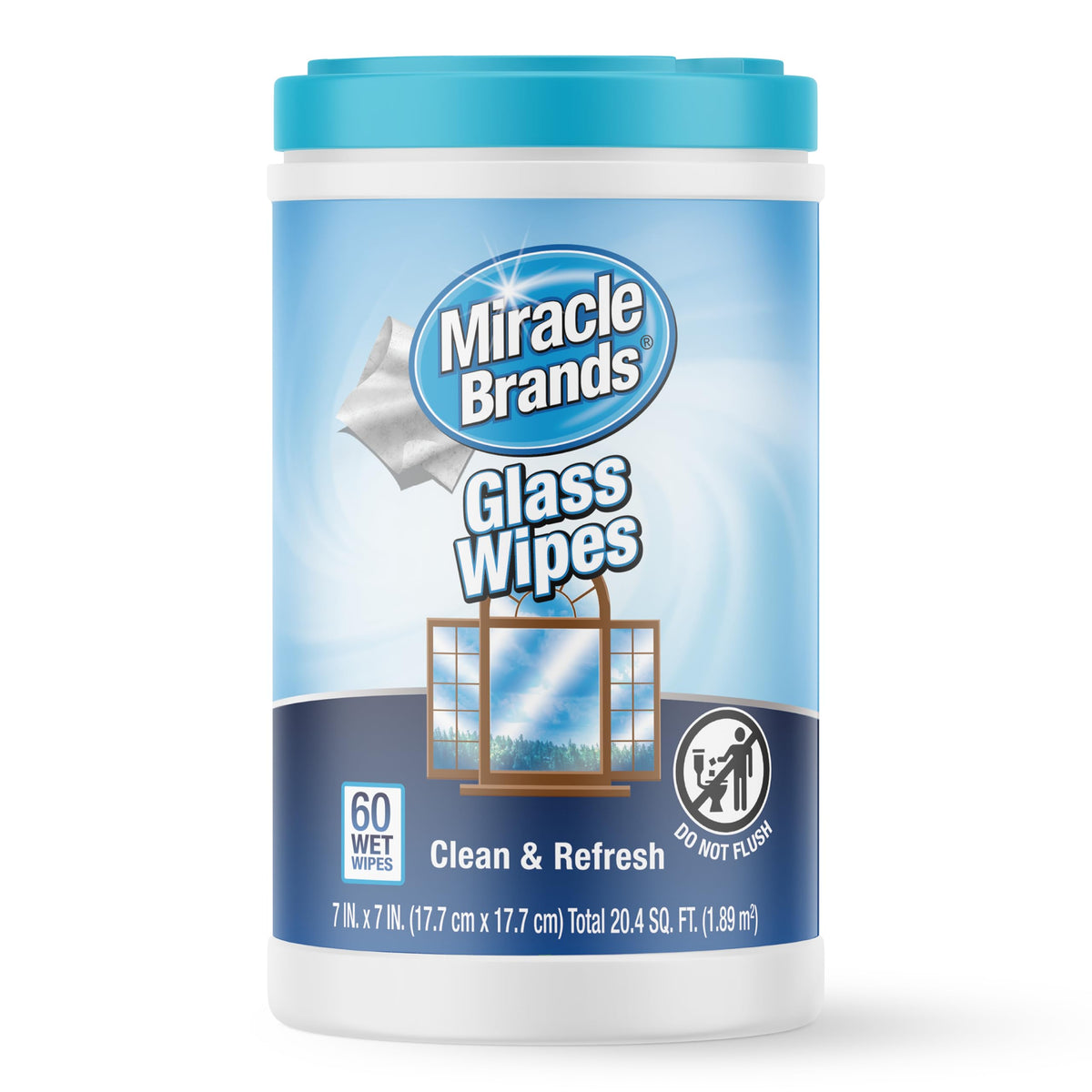 for Glass Disposable and Streak Free Cleaning Wipes for Mirrors (60 Count)