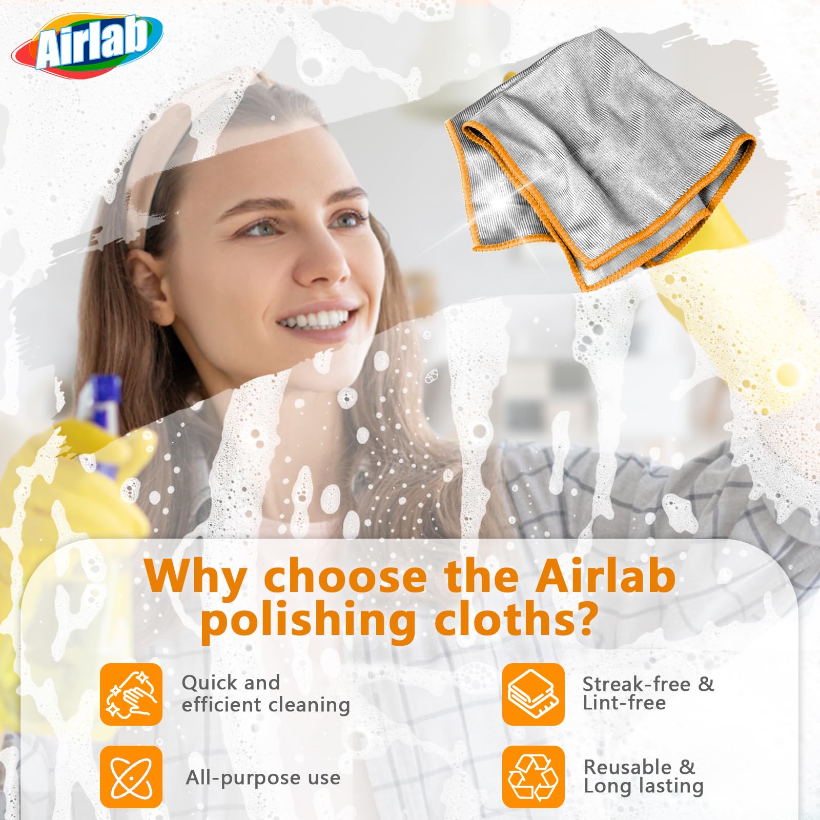 Glass Polishing Streak Free Miracle Cleaning Cloth (6 Count)