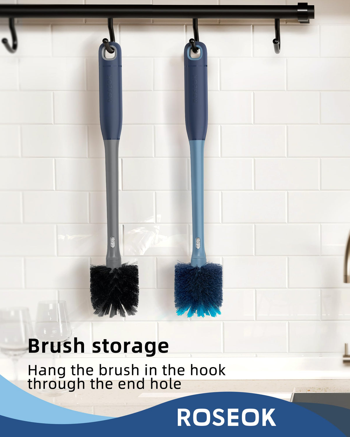 2 in 1 Bottle Brush with Straw Cleaner Brush (2 Count)