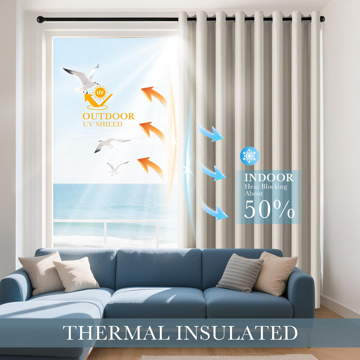 Cream RV Curtains for Camper Windows