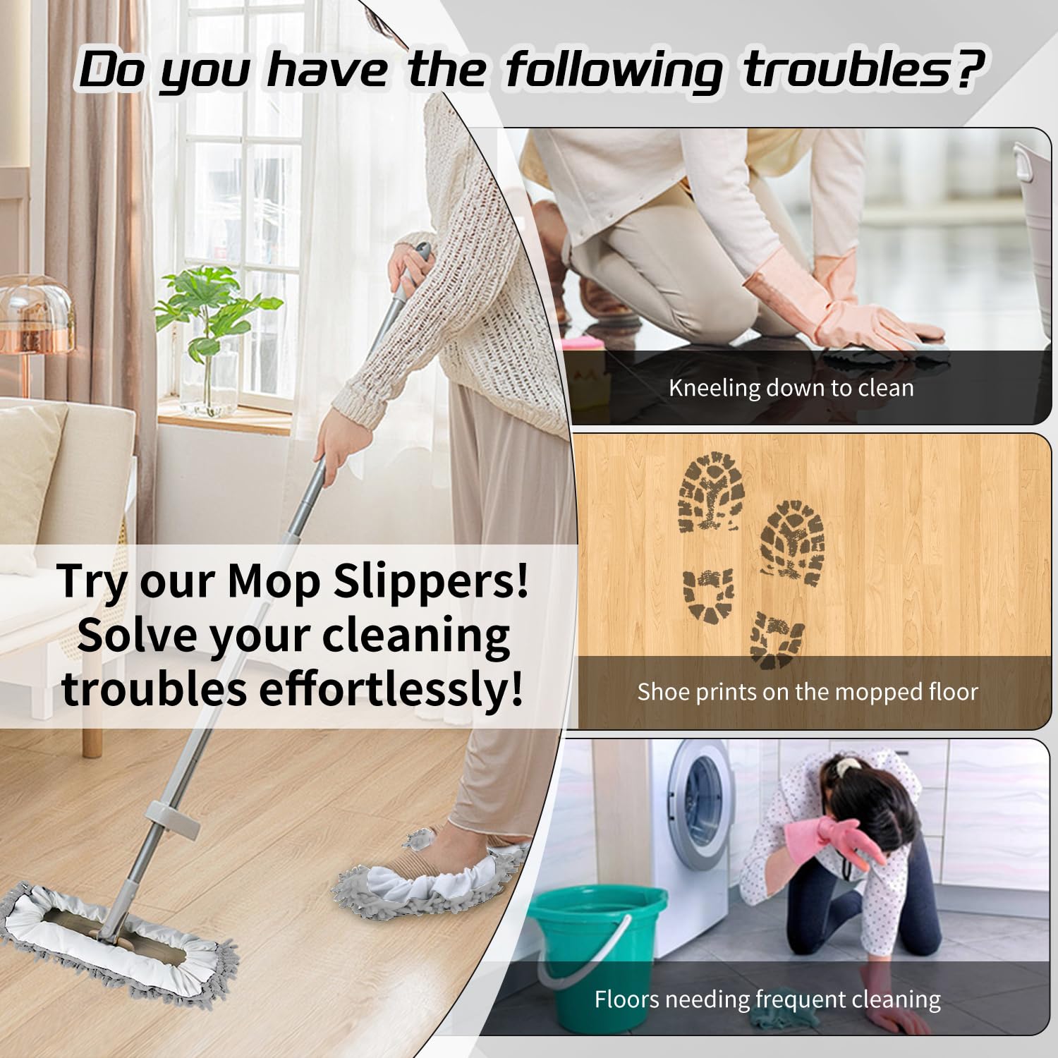 Mop Slippers Socks Floor Cleaning (5.2911 Ounce)