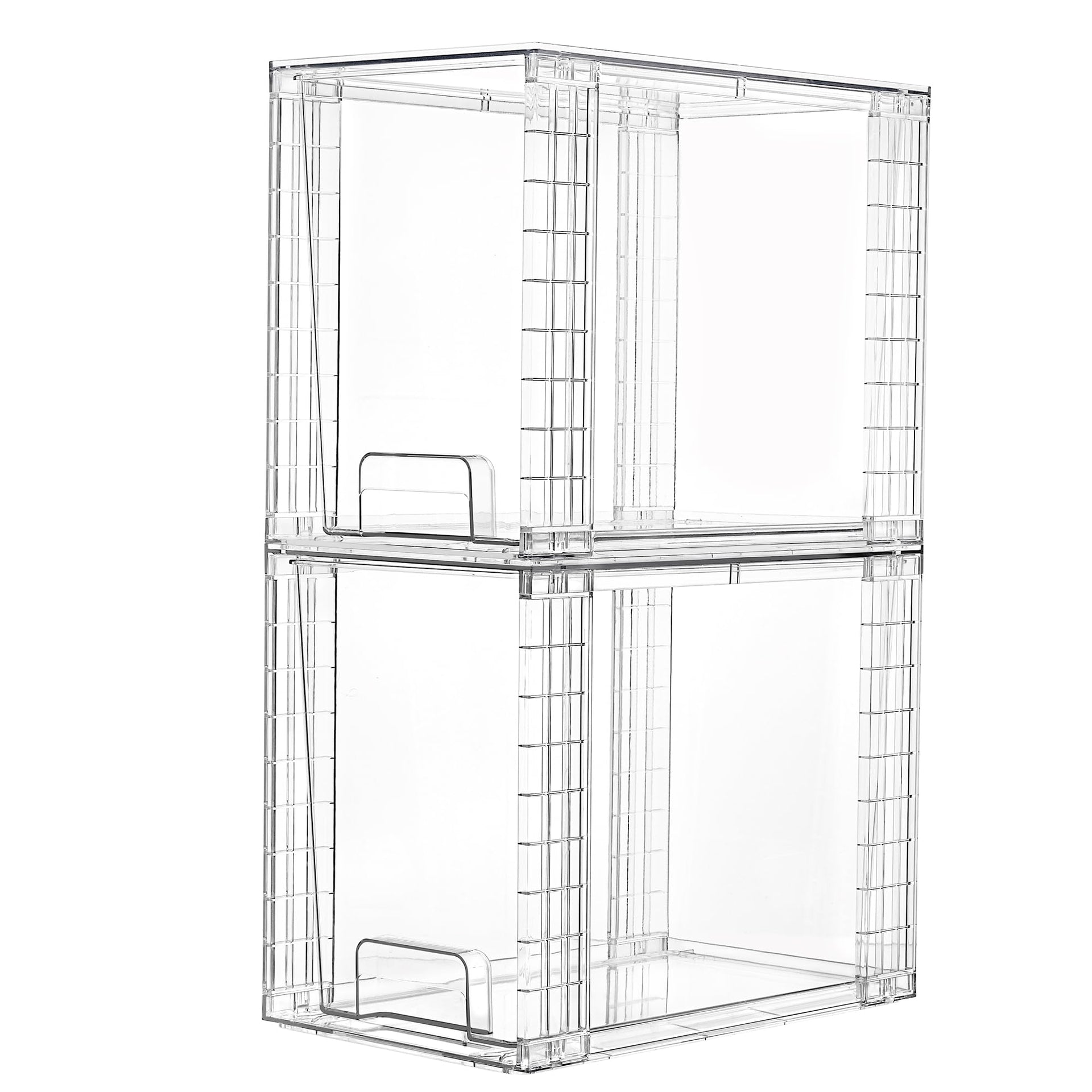 2 Pack Clear Stackable Storage Drawers (2 Count)