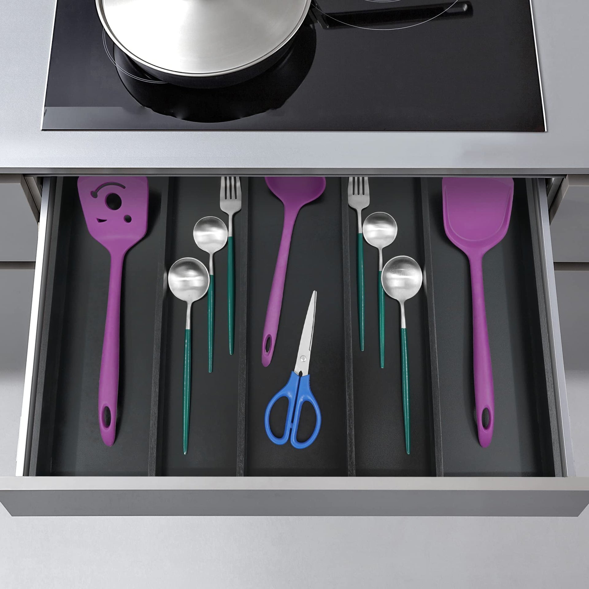 Bamboo Drawer Organizer Kitchen Utensils