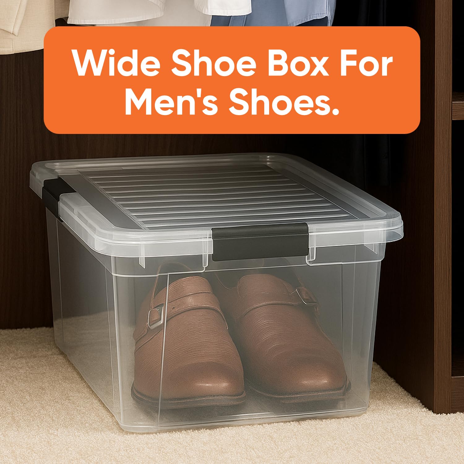 Small Clear Storage Boxes with Lids (2 Count)