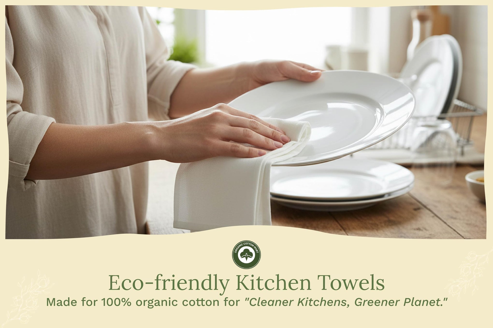 Organic Cotton Flour Sack Kitchen Towels (10 Count)