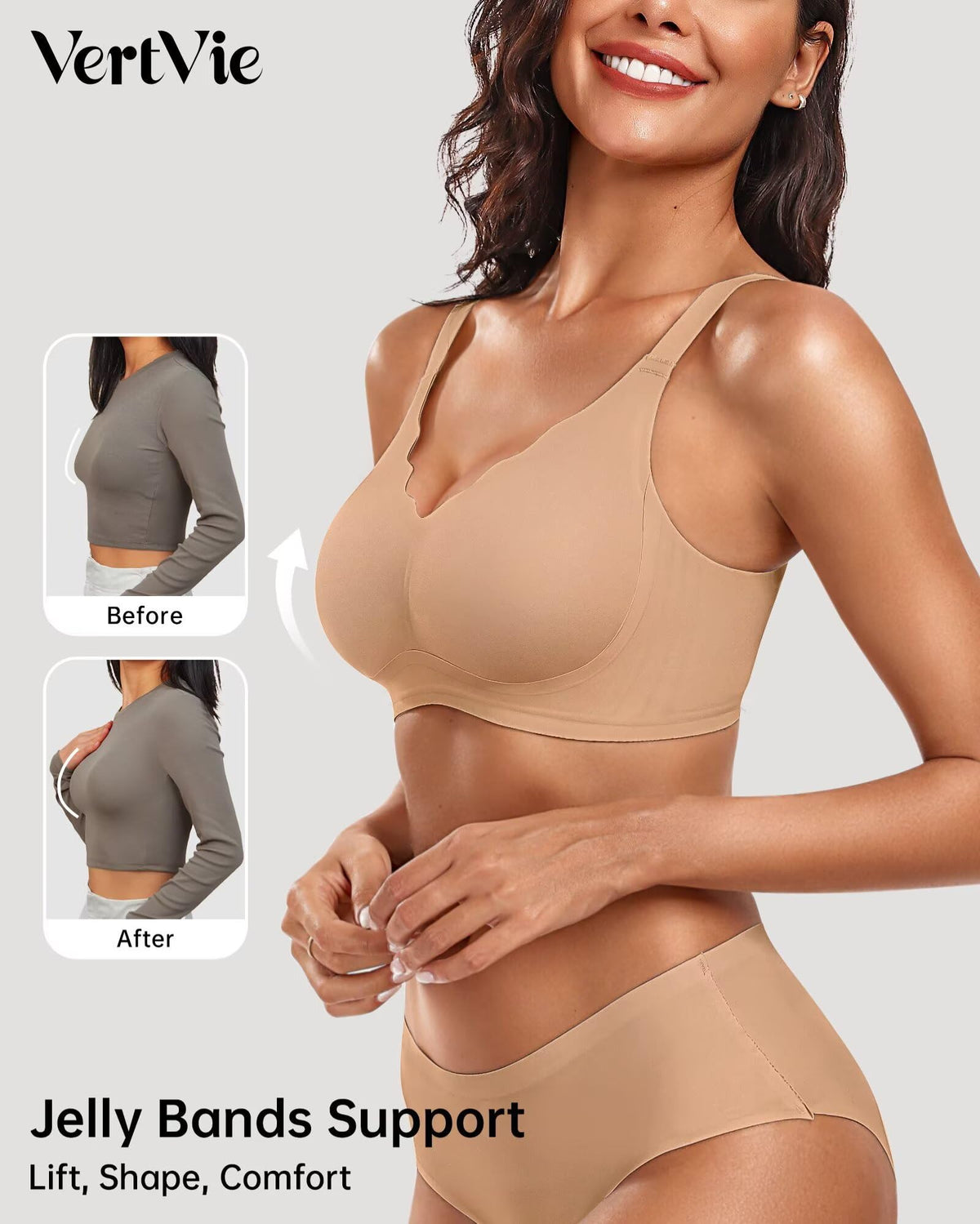 Seamless Jelly Bra No Underwire Supportive Bralette